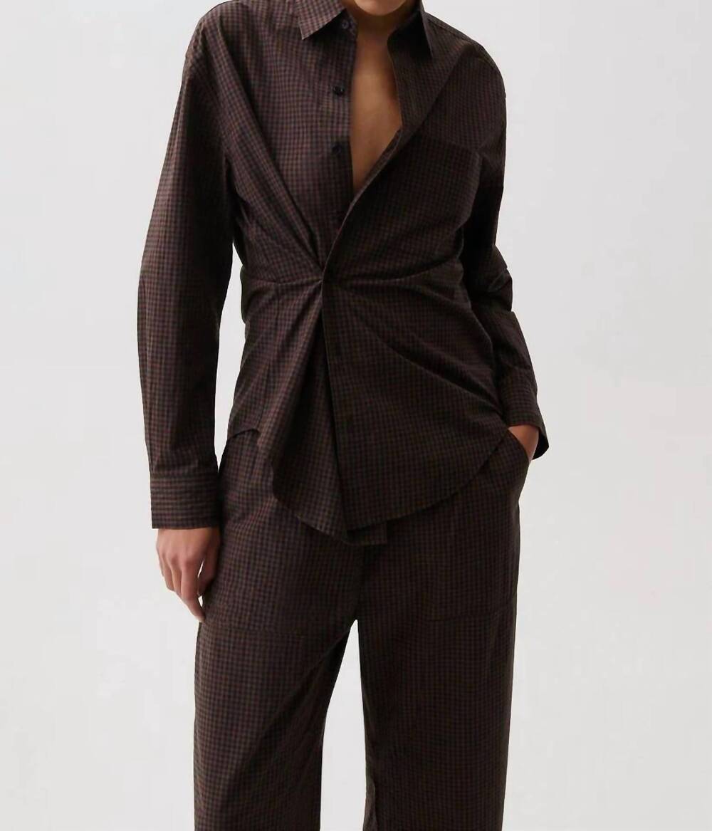 NEW PISTOLA mila classic button-down top in hot toddy